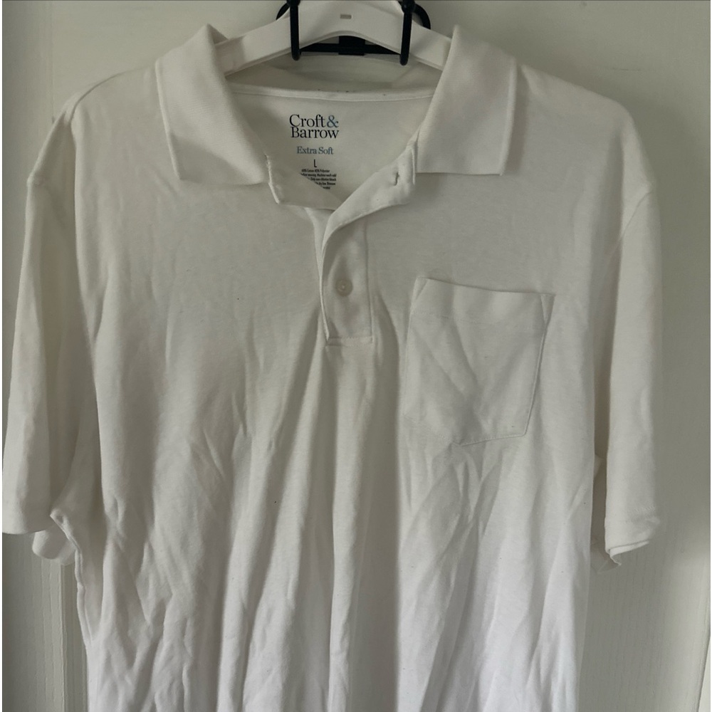 Craft Barrow White Men Polo Large